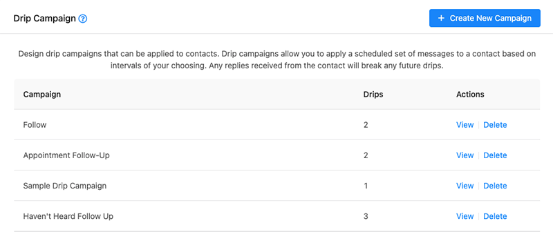 Drip campaign overview