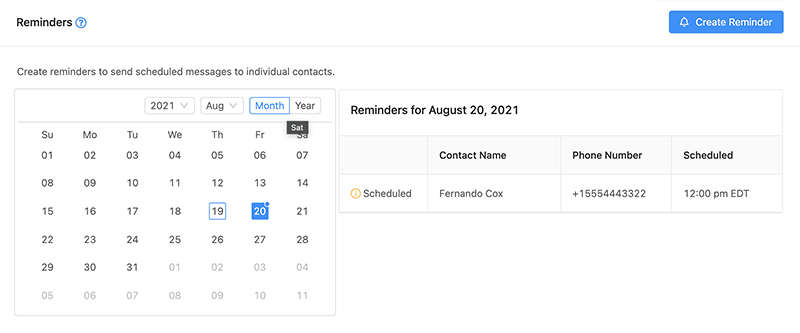 Screenshot of Reminders